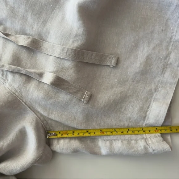 Jones New York 100% Linen Short Beige Pockets Sz 14 - Picture 5 of 7